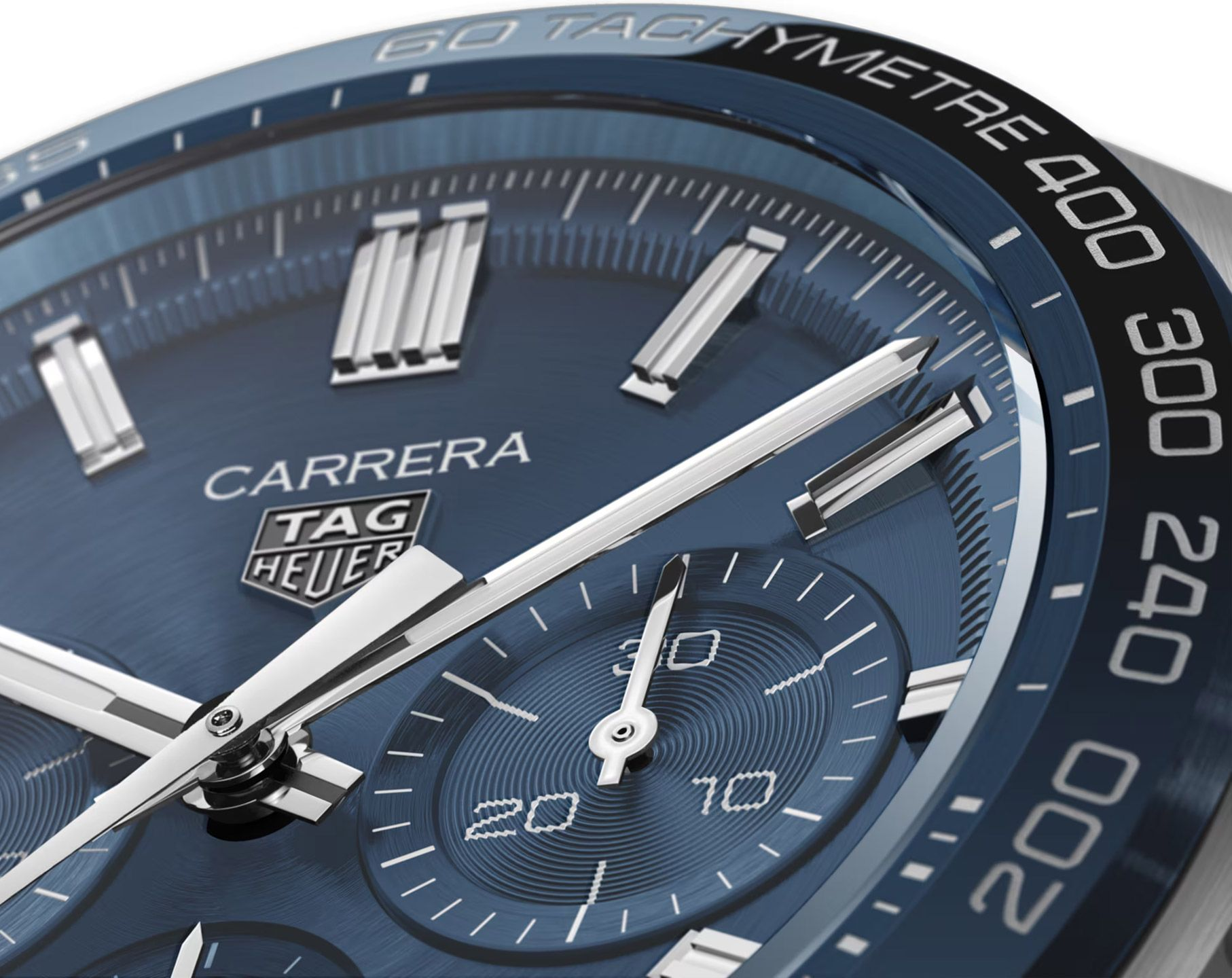 Tag Heuer Carrera Tachymeter Chronograph Blue Dial Metal Belt Watch For Men's