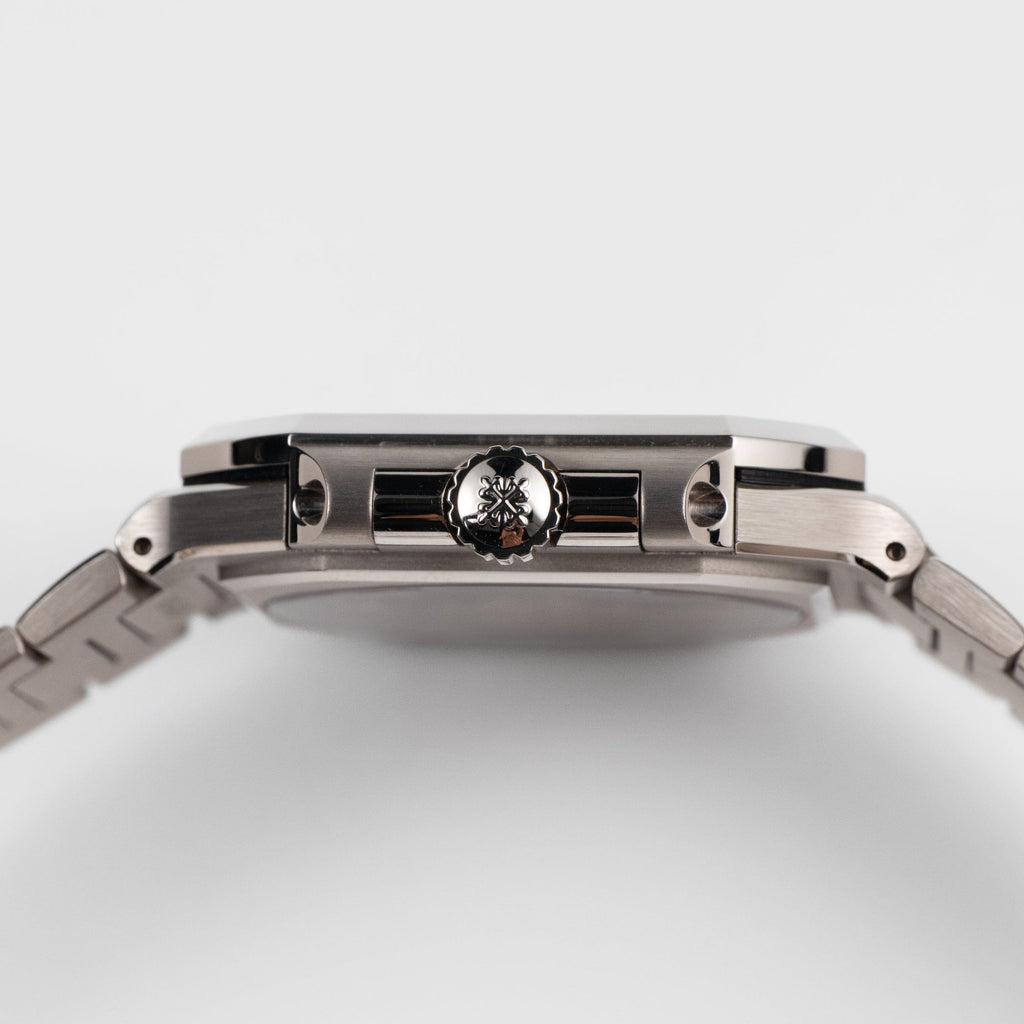 Patek Philippe Square Blue Dial Silver Metal Belt Quartz Men's Watch