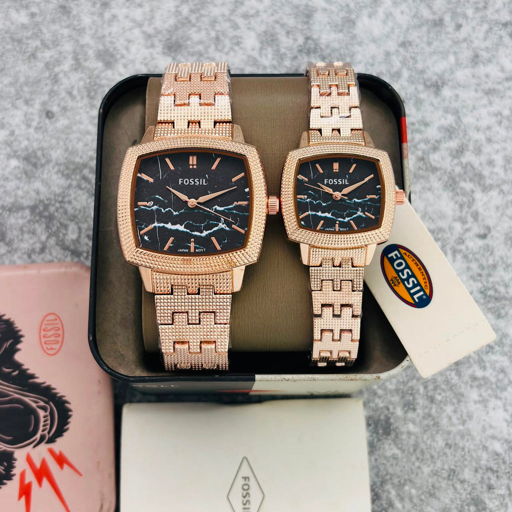 Fossil Nick Jonas Black Dial Couple Watch