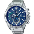 Casio Edifice Blue Chronograph Analog Metal Belt Men's Watch