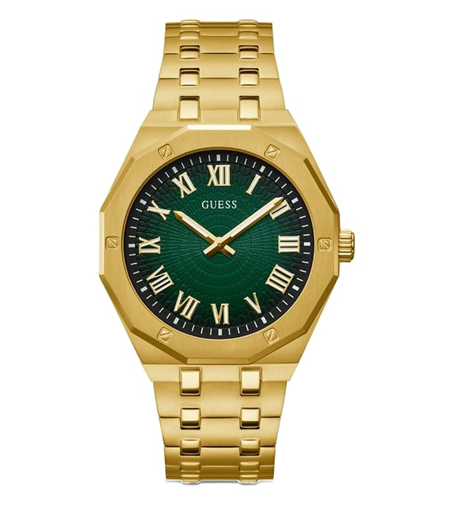 Guess Green Round Dial Analog Metal Belt Men's Watch