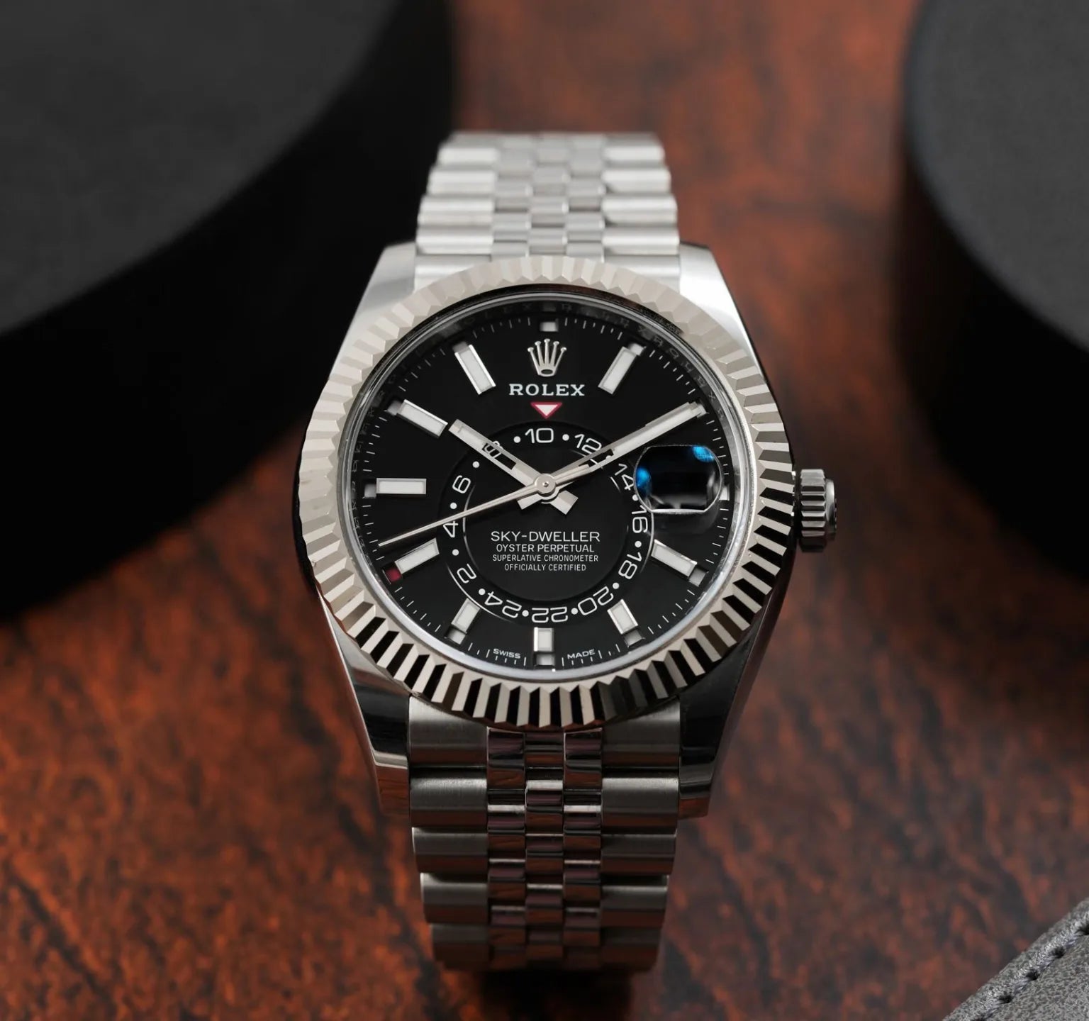Rolex Sky-Dweller Automatic Black Dial Metal Belt Men's Watch