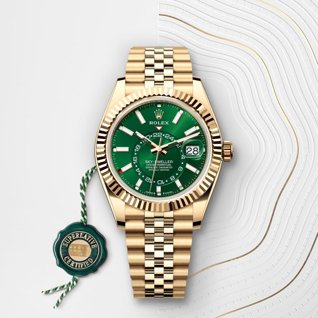 Rolex Sky-Dweller Automatic Green Dial Metal Belt Men's Watch