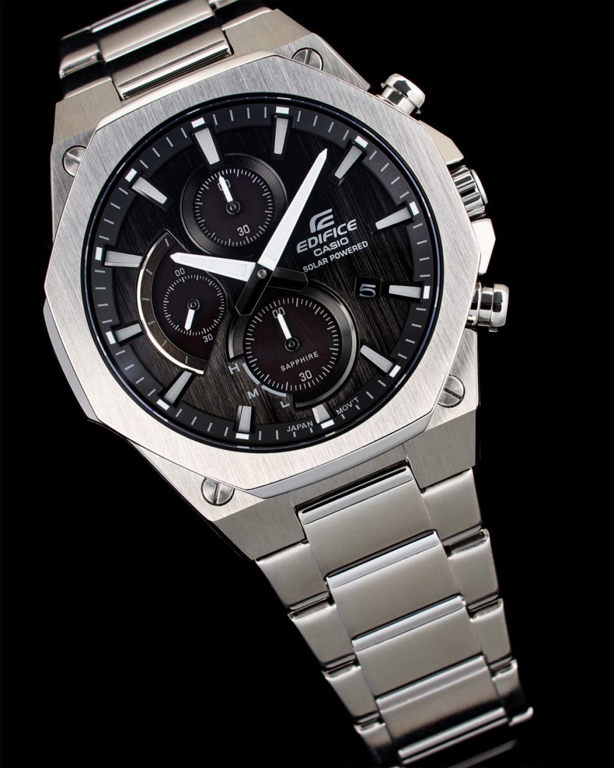 Casio Edifice Chronograph Black Dial Metal Belt Watch For Men's