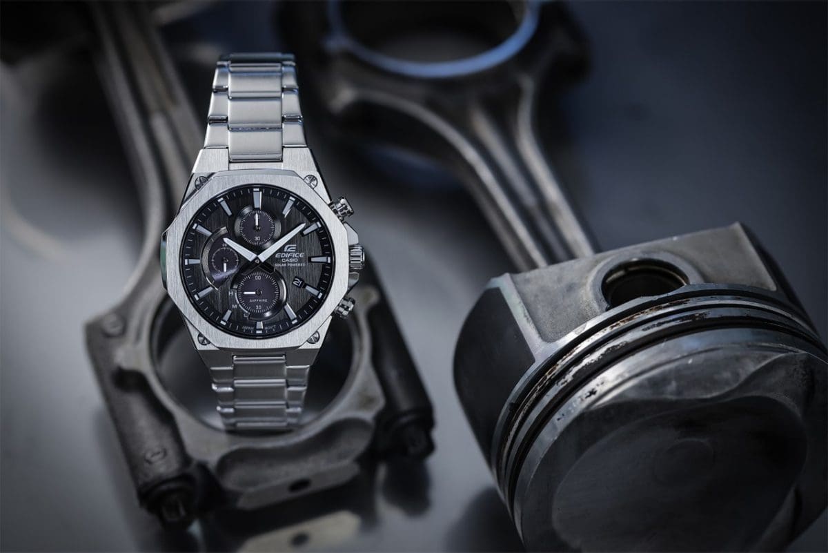 Casio Edifice Chronograph Black Dial Metal Belt Watch For Men's