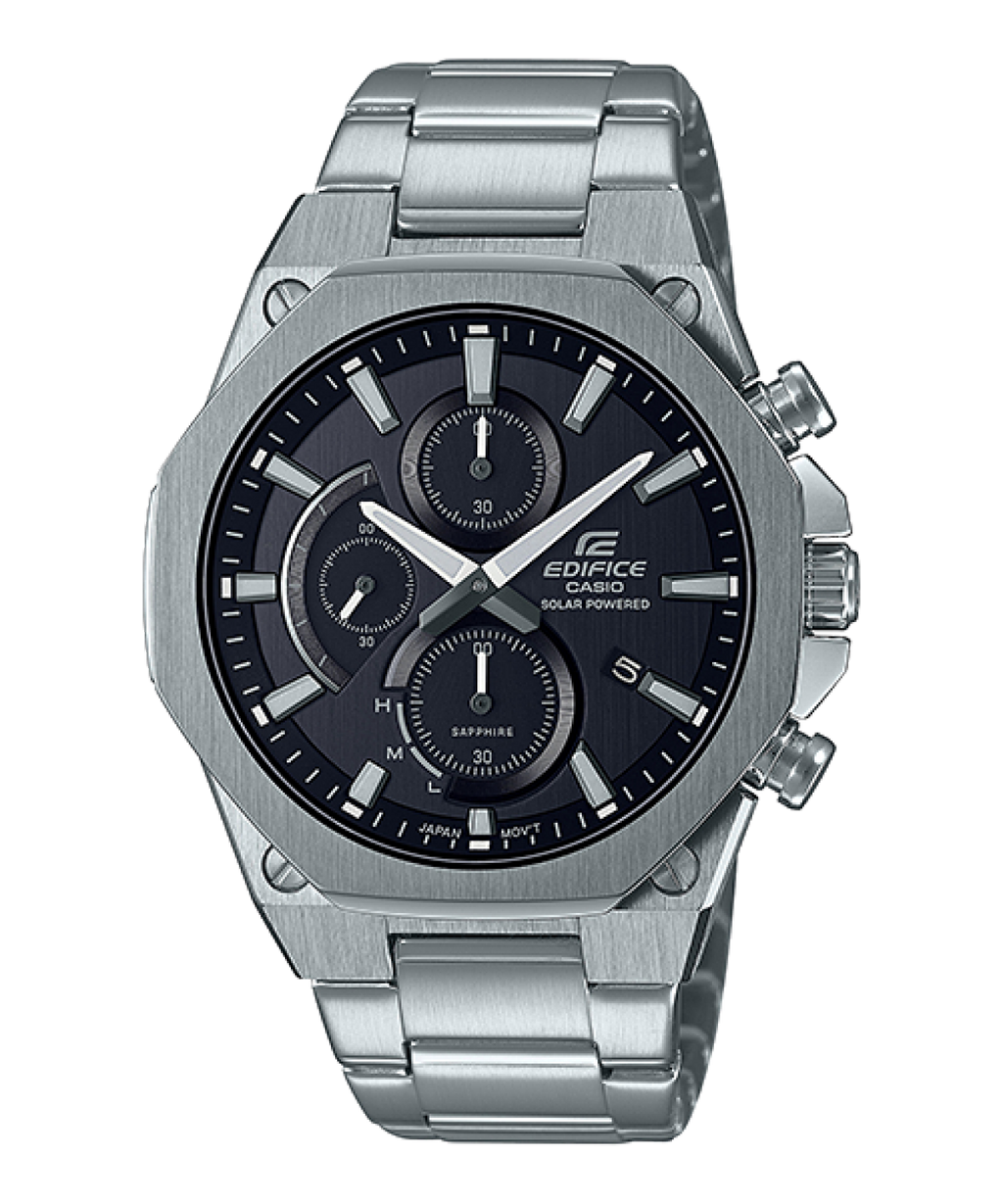 Casio Edifice Chronograph Black Dial Metal Belt Watch For Men's
