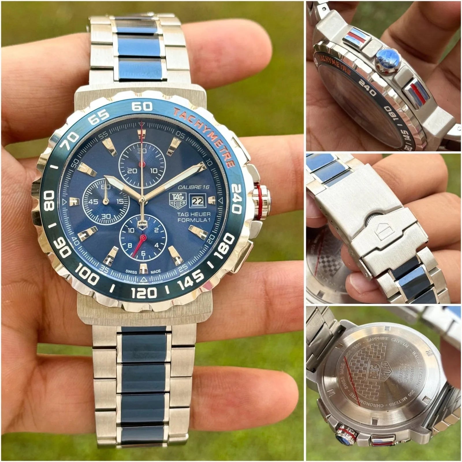 Tag Heuer Formula 1 Chronograph Blue Dial Metal Belt Men's Watch