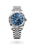 Rolex Sky-Dweller Automatic Blue Dial Silver Metal Belt Watch For Men's