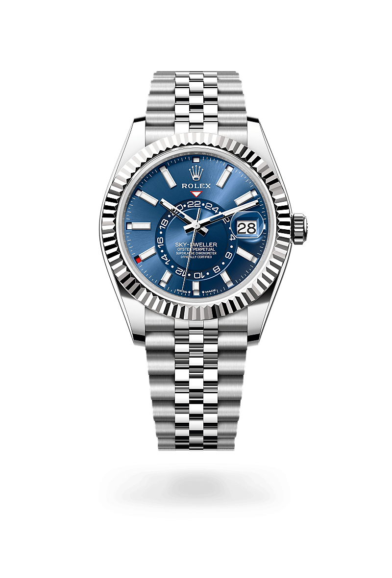 Rolex Sky-Dweller Automatic Blue Dial Silver Metal Belt Watch For Men's