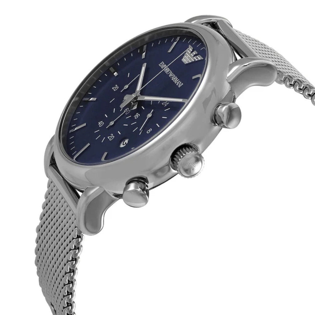 Emporio Armani AR1968 Luigi Blue Dial Chronograph Stainless Steel Watch for Men's