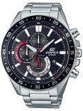 Casio Edifice Black And Red Chronograph Analog Metal Belt Men's Watch