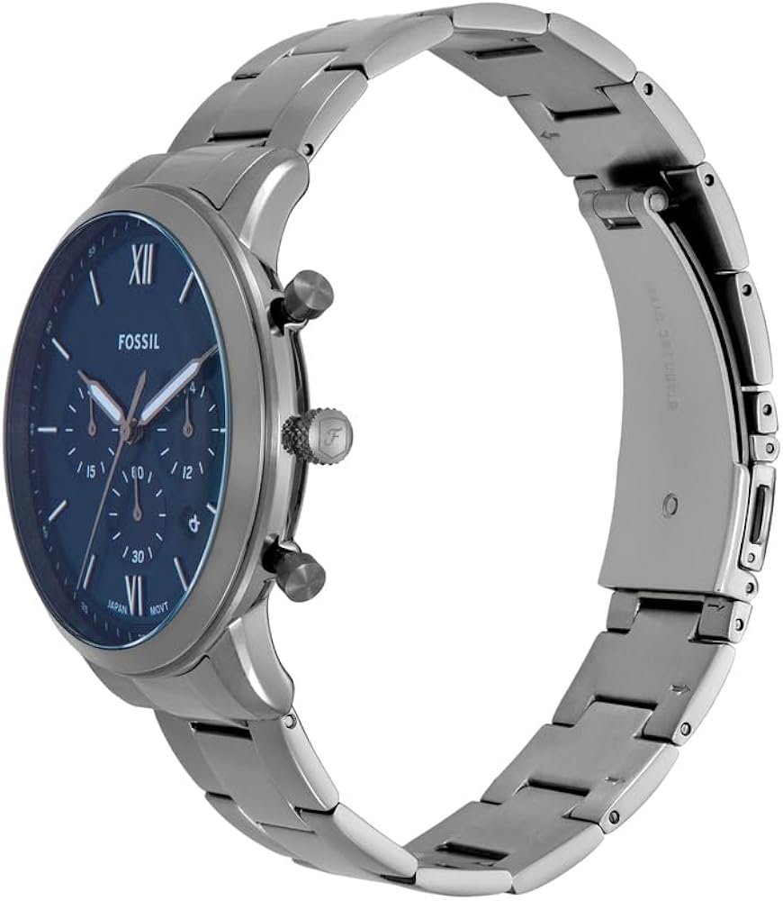 Fossil Neutra Chronograph Blue Dial Metal Belt Men's Watch