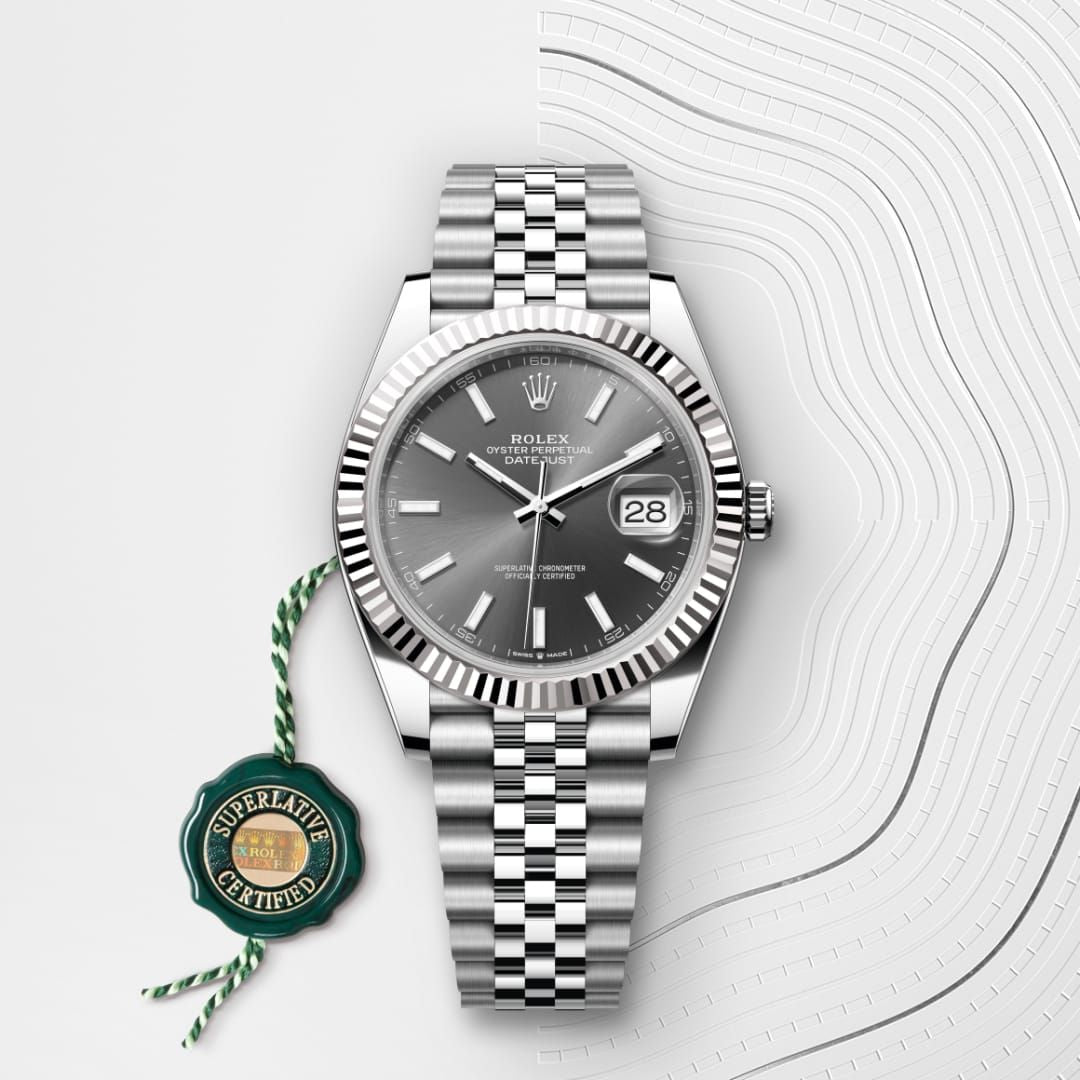 Rolex Datejust Automatic Grey Dial Metal Belt Watch For Men's