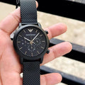 Emporio Armani AR1968 Luigi Black Dial Chronograph Stainless Steel Watch for Men's