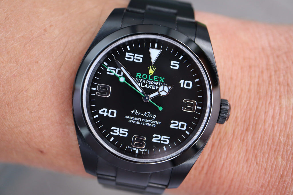 Rolex Air-King Black Dial Metal Belt Men's Watch