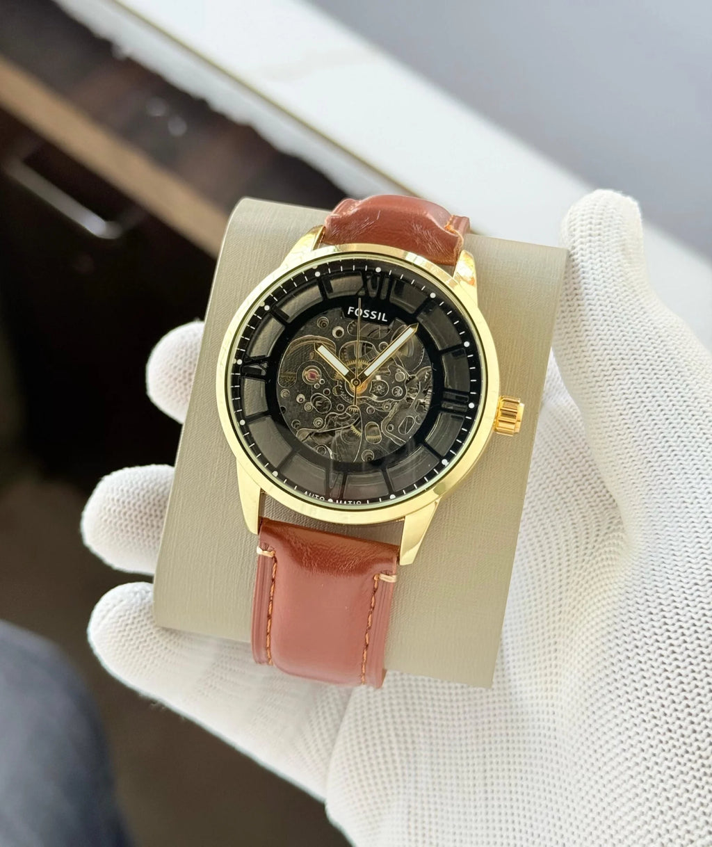 Fossil Townsman Automatic Brown Leather Men's Watch