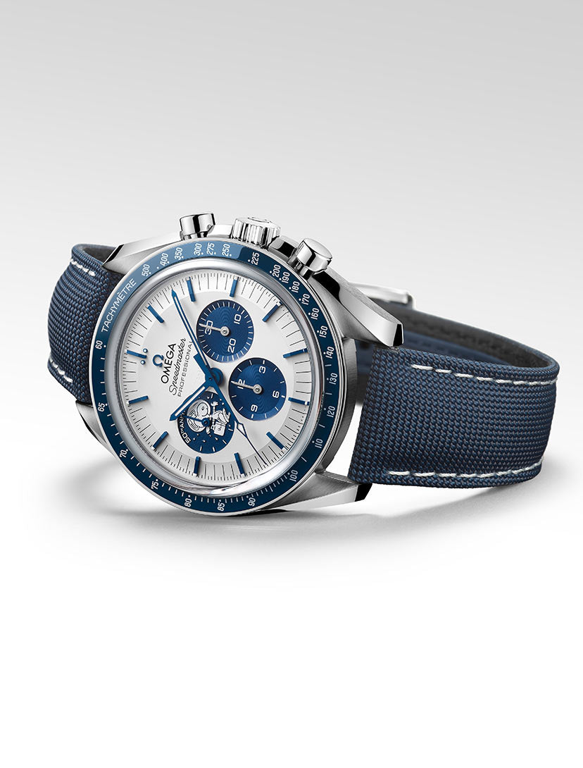 Omega Speedmaster Professional Moonwatch Chronograph White Dial Leather Belt Men's Watch