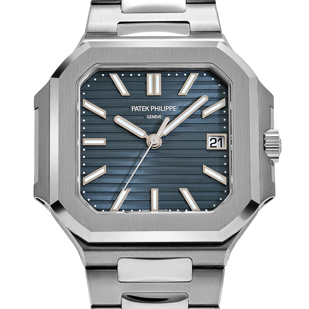 Patek Philippe Square Blue Dial Silver Metal Belt Quartz Men's Watch