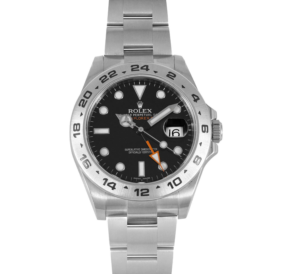 Rolex Explorer II Automatic Black Dial Metal Belt Men's Watch