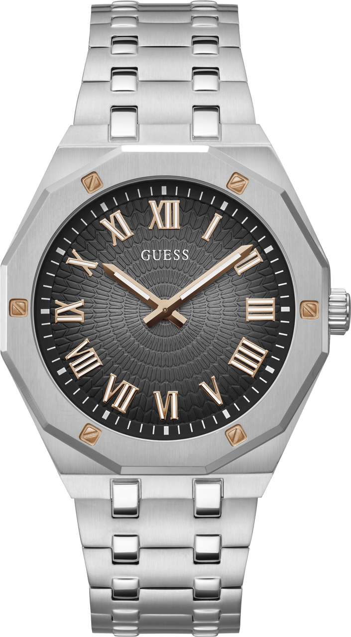 Guess Grey Round Dial Analog Metal Belt Men's Watch