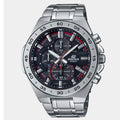 Casio Edifice Black Red Chronograph Analog Metal Belt Watch For Men