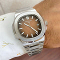 Patek Philippe Brown Dial SIlver Metal Belt Quartz Men's Watch