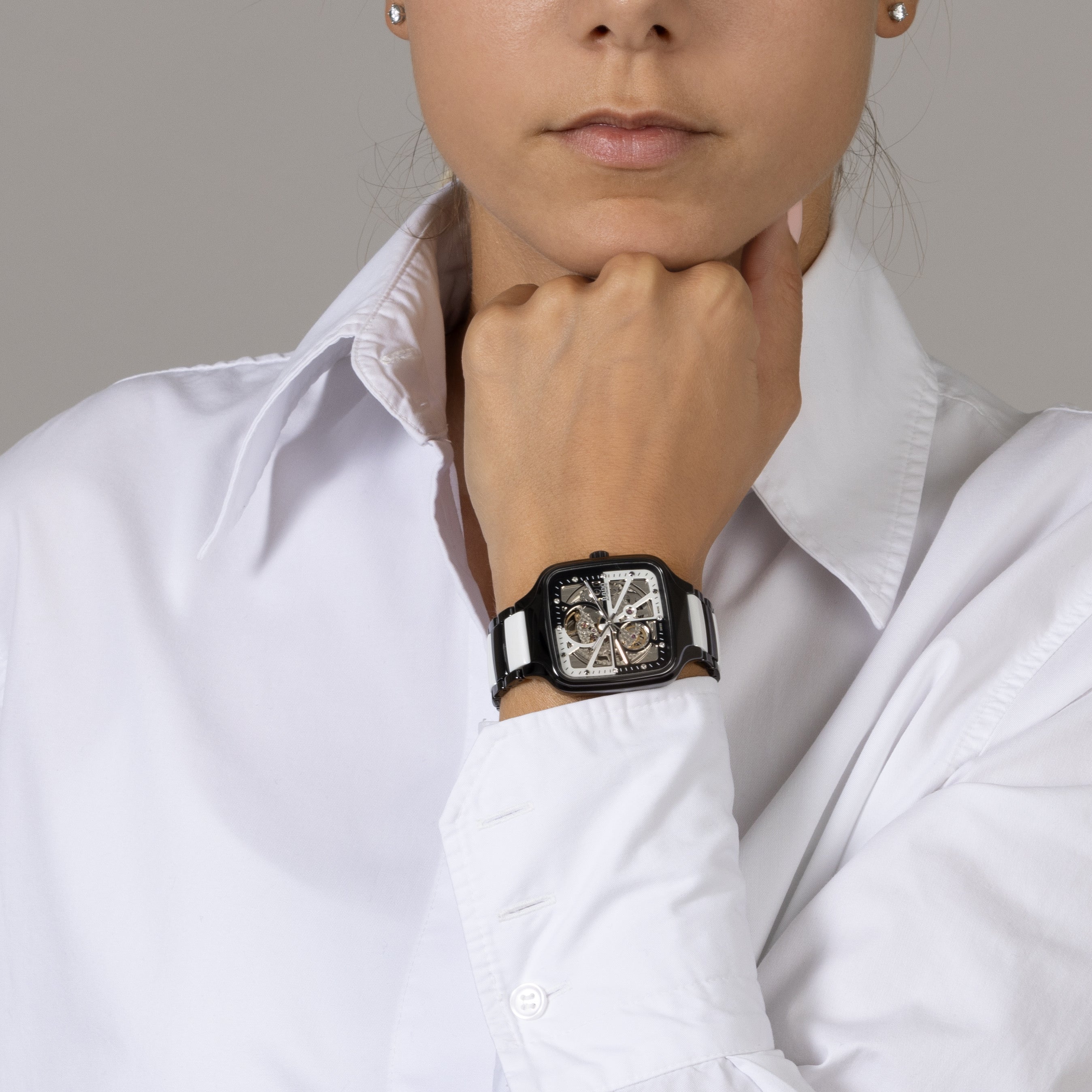 Rado Square Automatic Open Heart Black And White Limited Edition Men's Watch