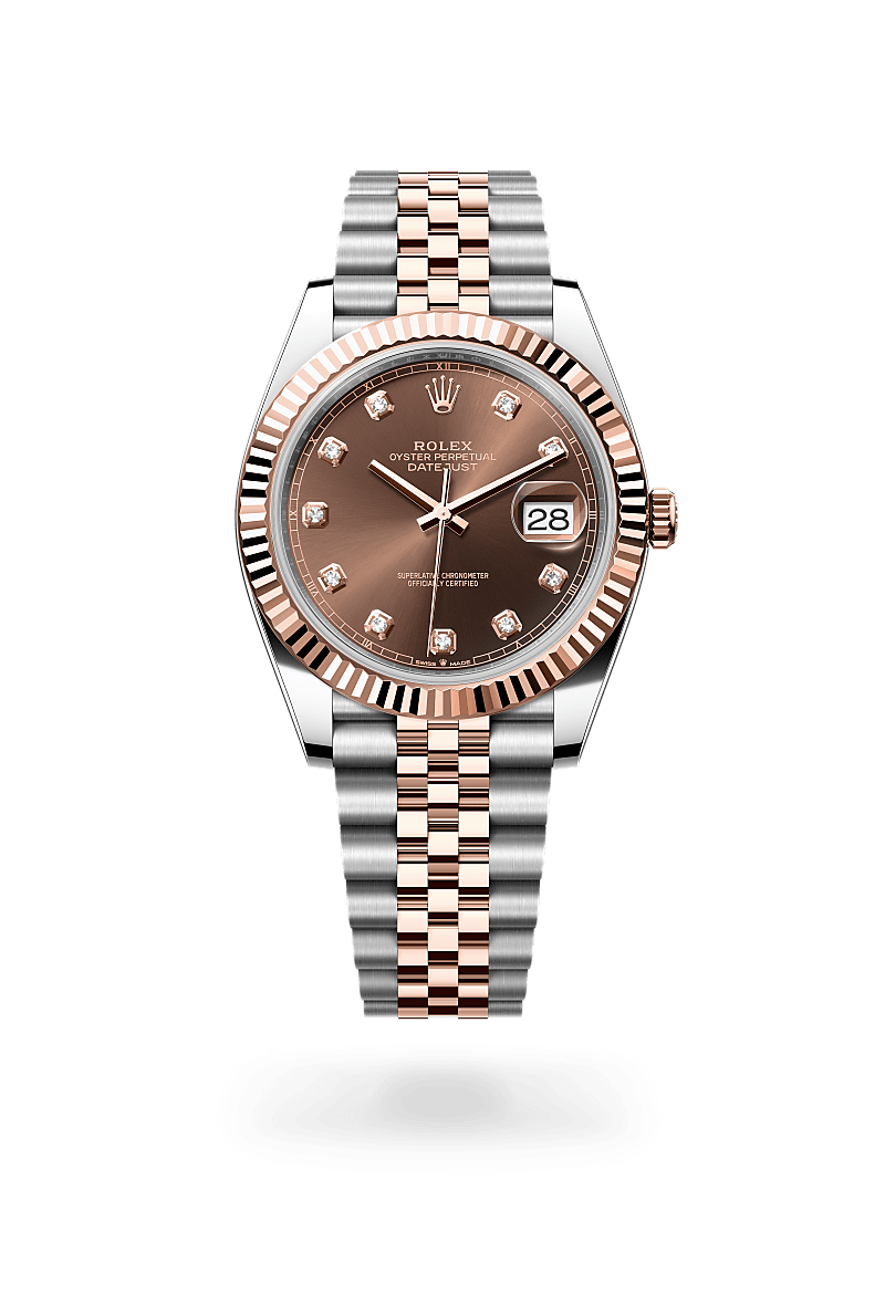 Rolex Datejust Automatic Brown Dial Metal Belt Watch For Men's