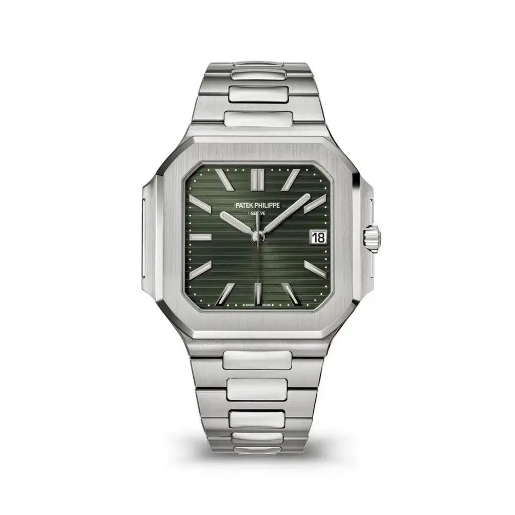 Patek Philippe Square Green Dial Silver Metal Belt Quartz Men's Watch