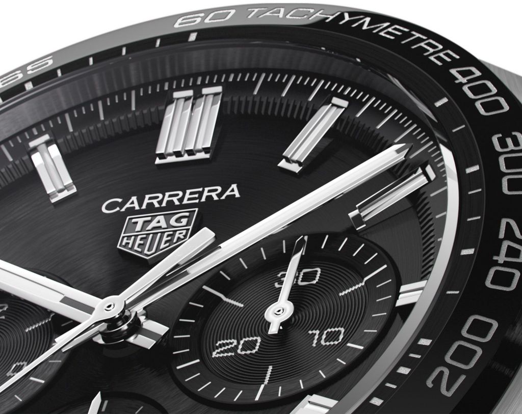 Tag Heuer Carrera Tachymeter Chronograph Black Dial Metal Belt Watch For Men's