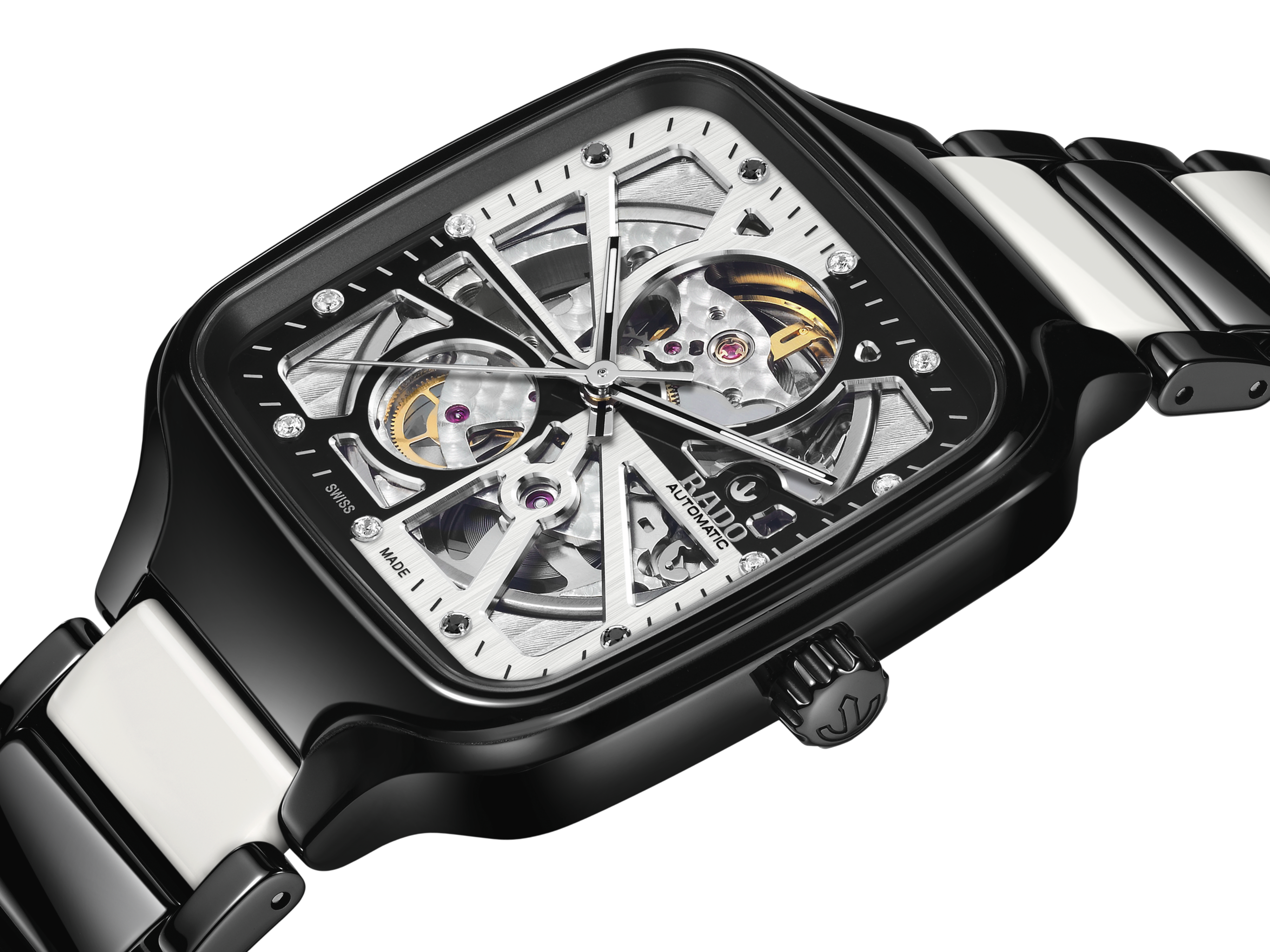 Rado Square Automatic Open Heart Black And White Limited Edition Men's Watch