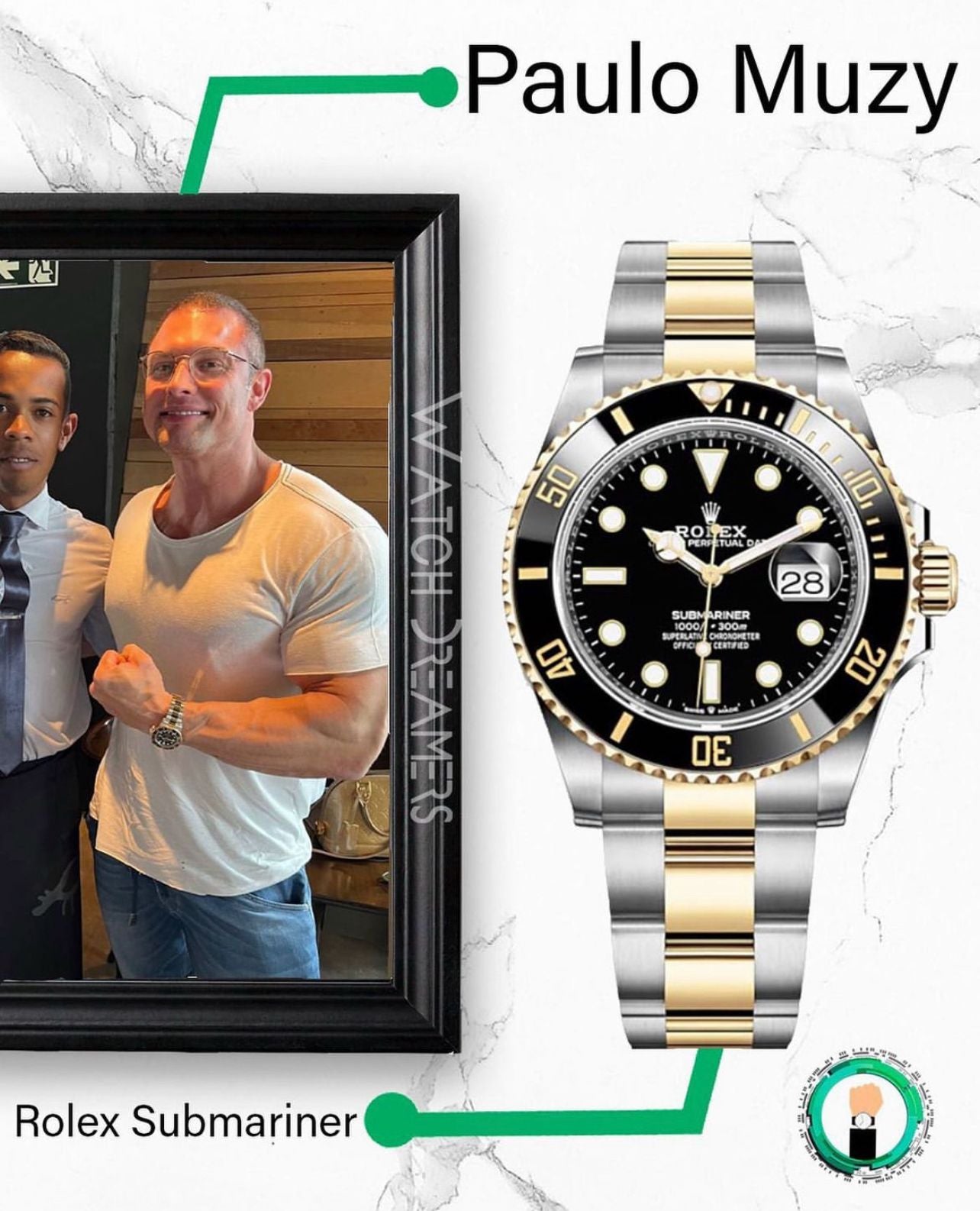 Rolex Submariner Automatic Black Metal Belt Men's Watch