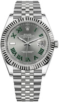 Rolex Datejust Oyster Perpetual Automatic Grey Dial Silver Metal Belt Watch For Men's