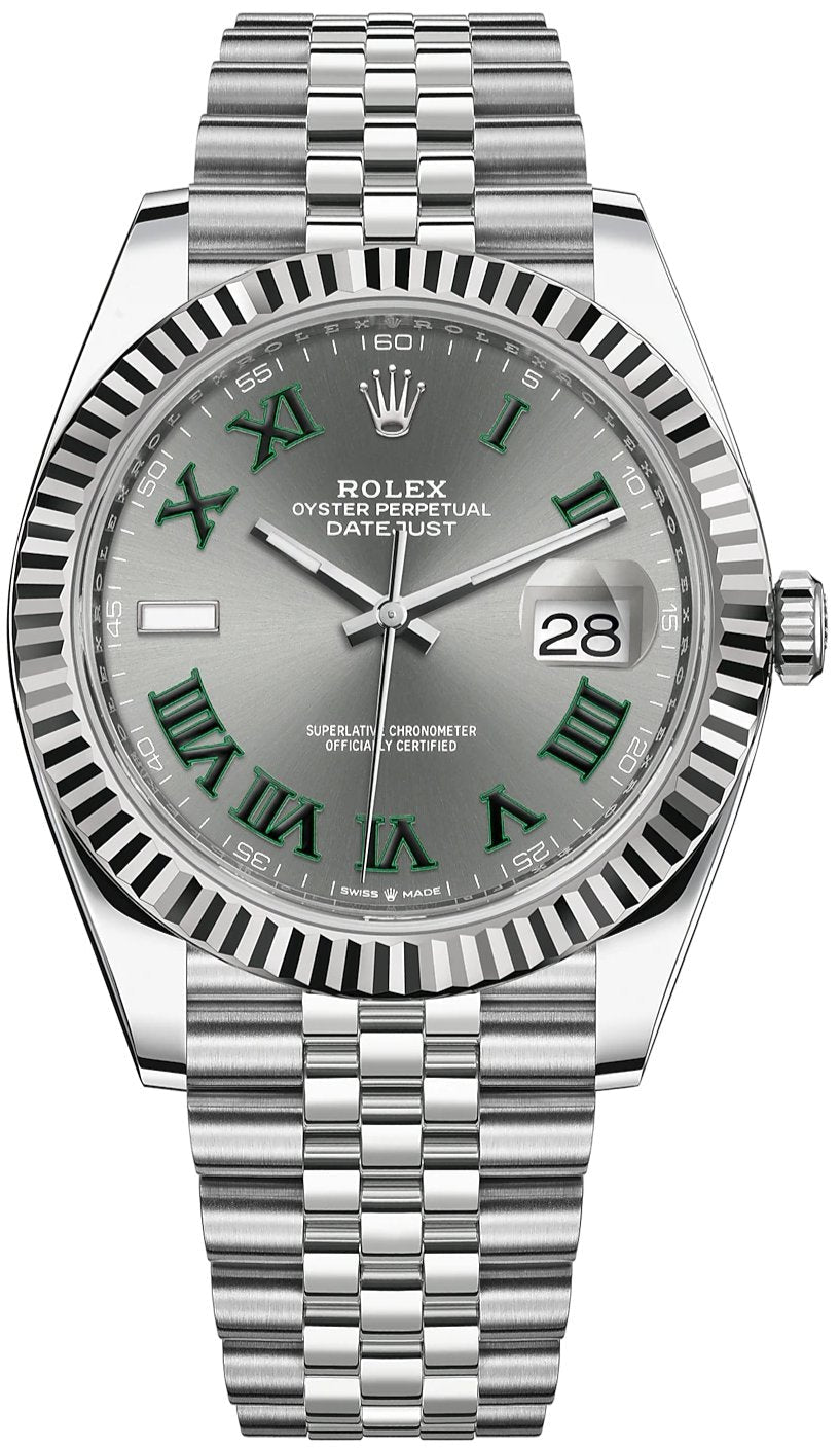 Rolex Datejust Oyster Perpetual Automatic Grey Dial Silver Metal Belt Watch For Men's