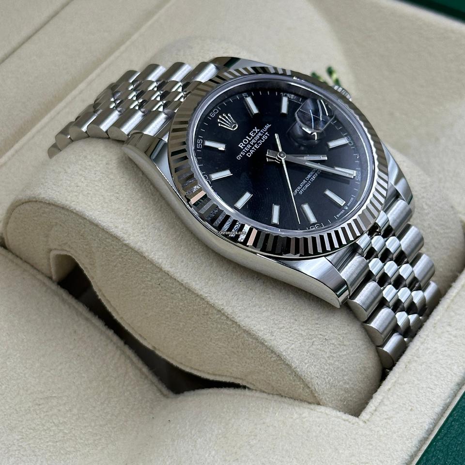 Rolex Datejust Automatic Black Dial Silver Metal Belt Watch For Men's