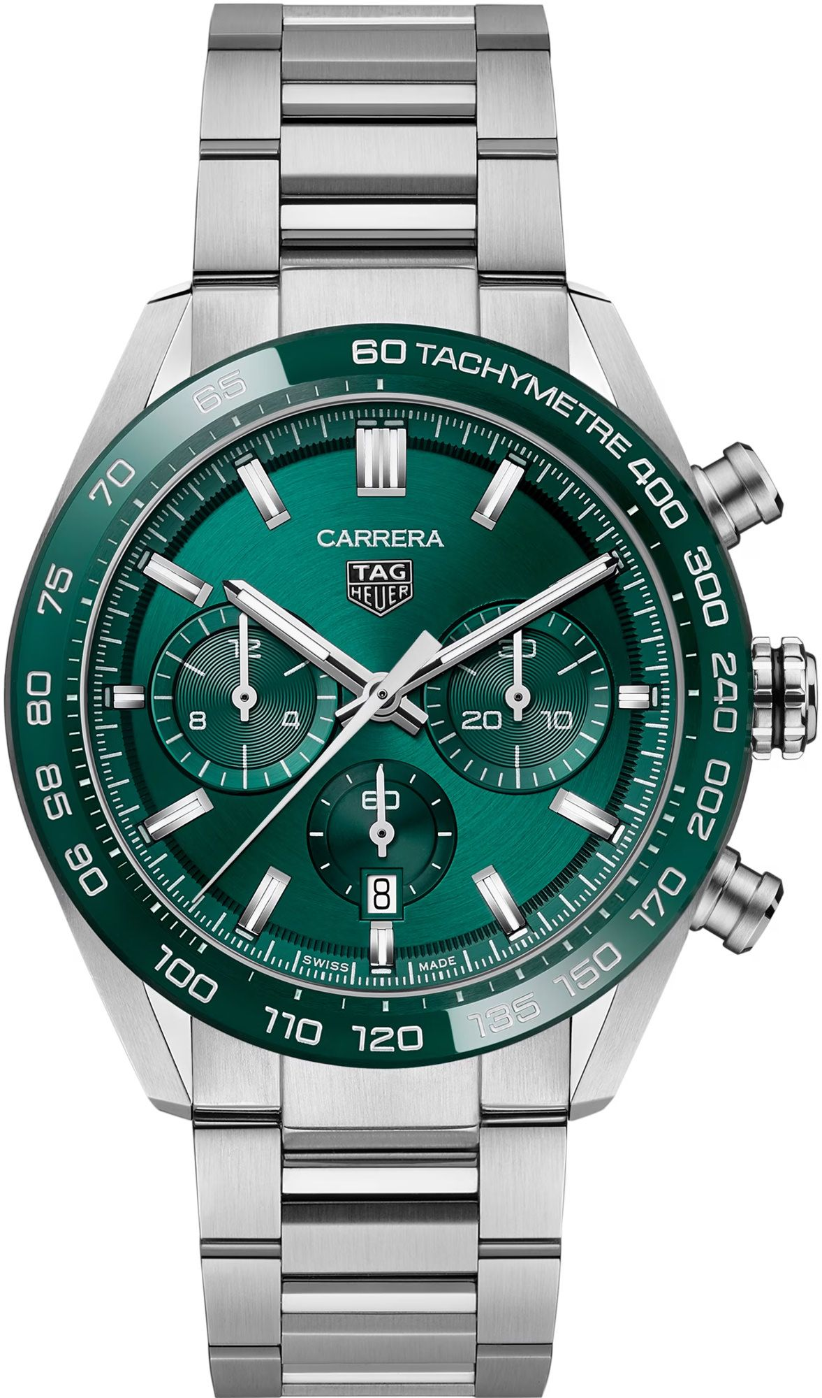 Tag Heuer Carrera Tachymeter Chronograph Rama Colour Dial Metal Belt Watch For Men's
