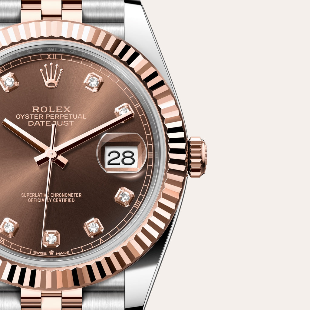 Rolex Datejust Automatic Brown Dial Metal Belt Watch For Men's