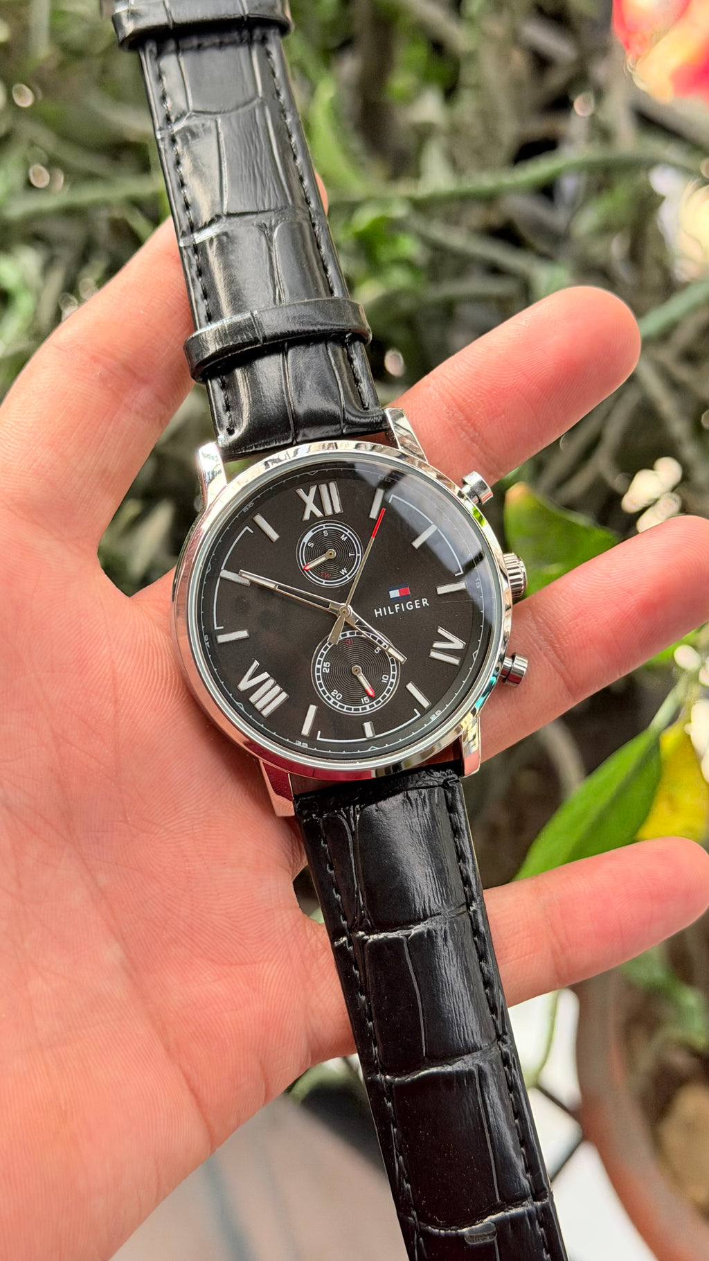 Tommy Hilfiger Quartz Leather Strap Black Dial Men’s Watch