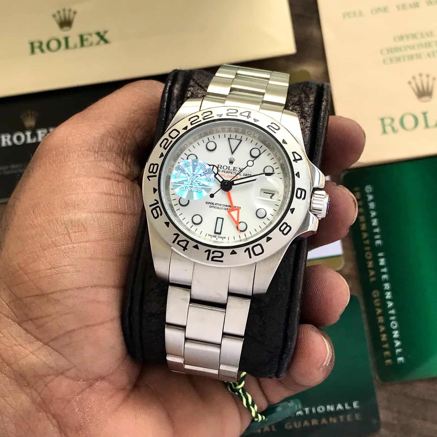 Rolex Explorer II Automatic White Dial Metal Belt Men's Watch