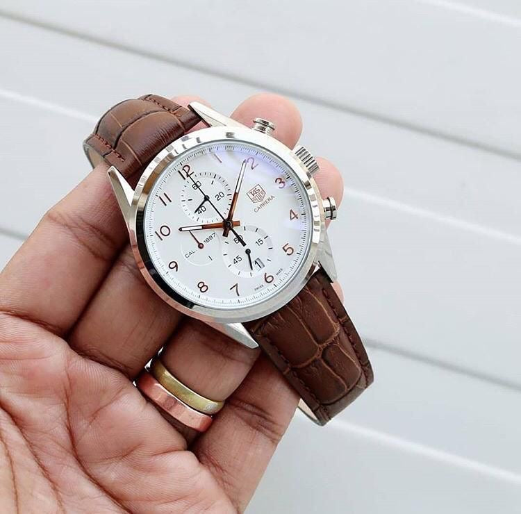Tag Heuer Calibre 1887 Heritage White Dial Brown Leather Belt Men's Watch