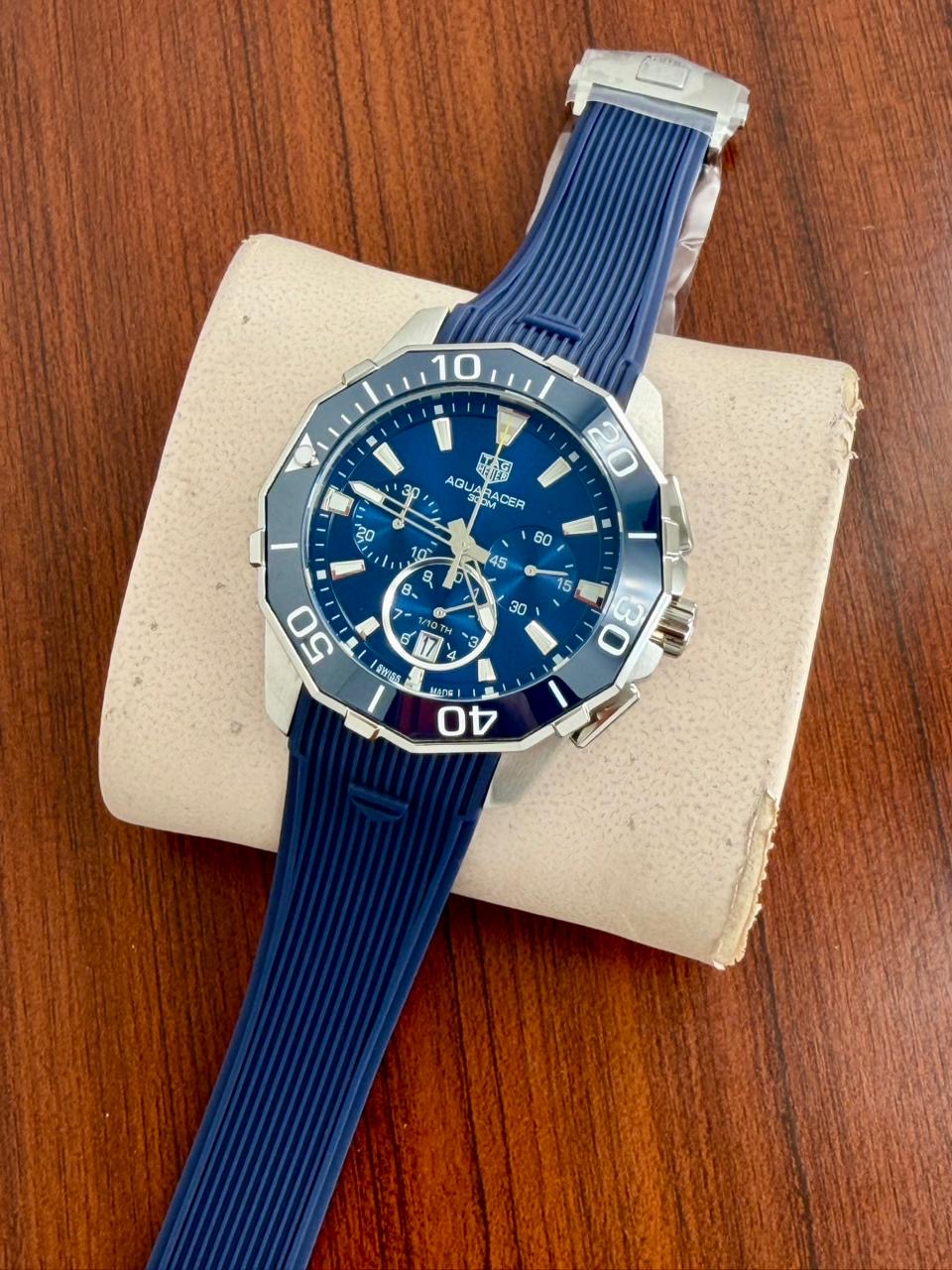 Tag Heuer Aquaracer Chronograph Blue Silicon Quartz Men's Watch