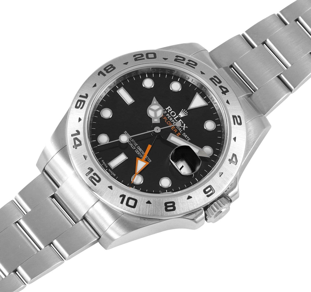 Rolex Explorer II Automatic Black Dial Metal Belt Men's Watch