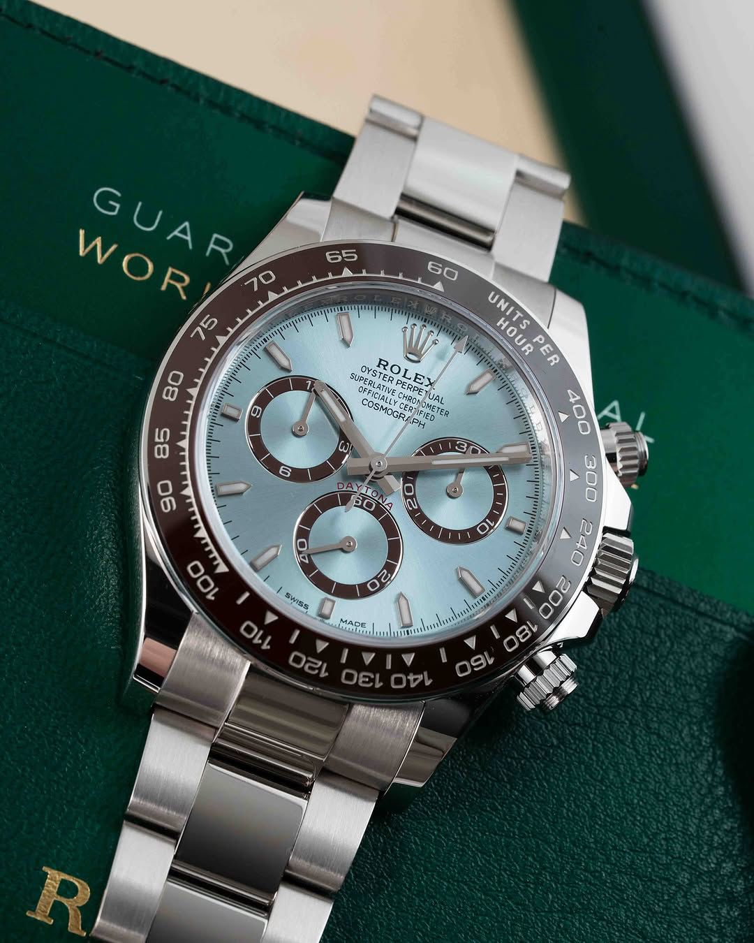 Rolex Automatic Brown And Silver Dial Analog Chronograph Round Men's Watch