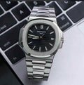 Patek Philippe Black Dial Metal Belt Quartz Men's Watch