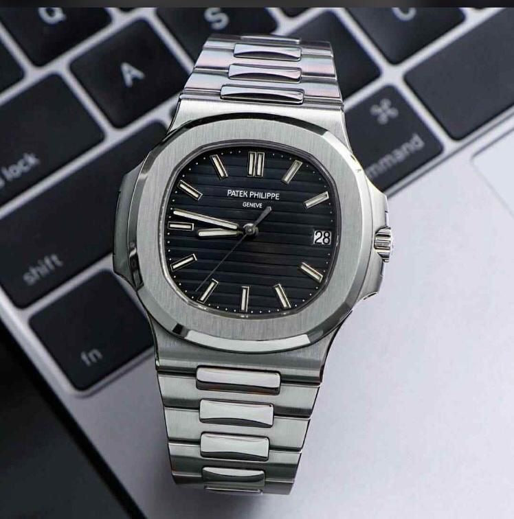 Patek Philippe Black Dial Metal Belt Quartz Men's Watch