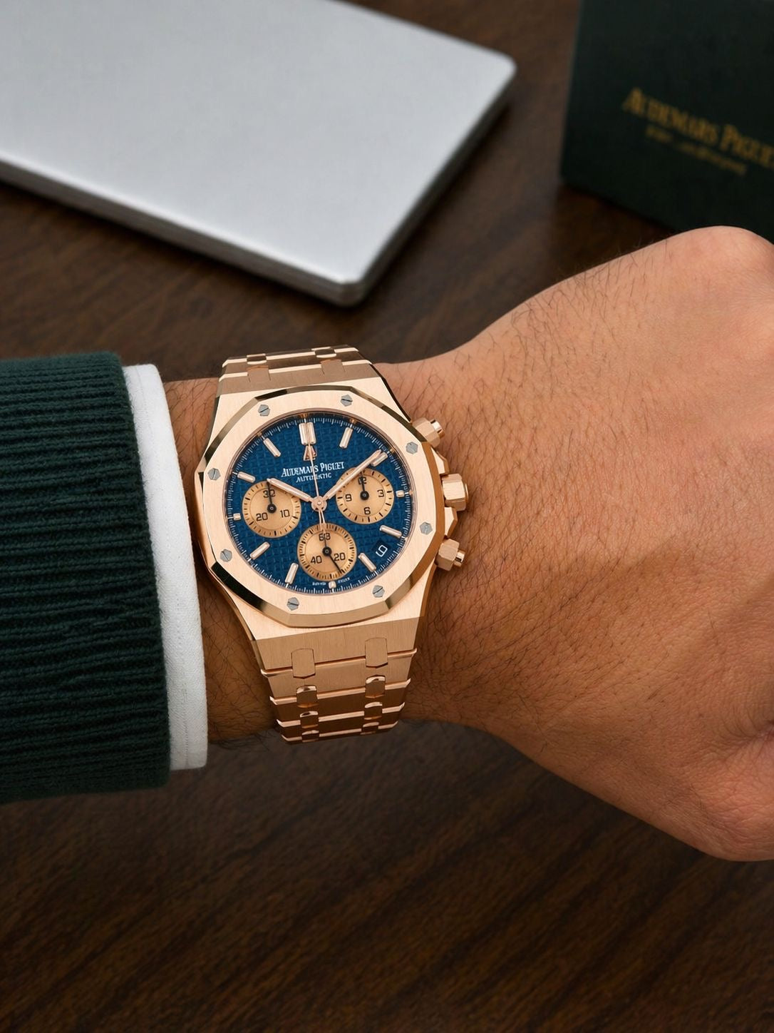 Audemars Piguet Chronograph Blue Dial Metal Belt For Men's watch