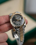Rolex Datejust Oyster Perpetual Automatic Grey Dial Metal Belt Watch For Men's