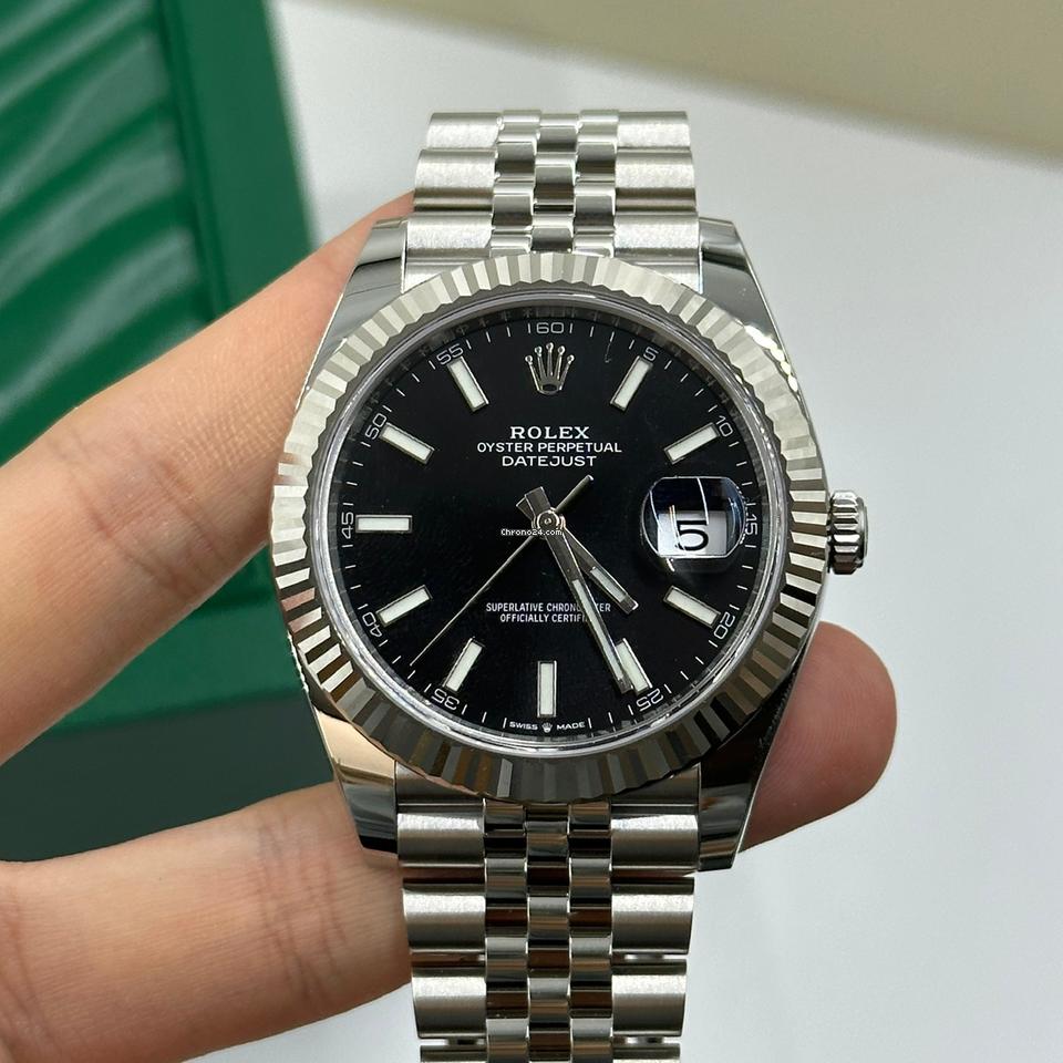 Rolex Datejust Automatic Black Dial Silver Metal Belt Watch For Men's