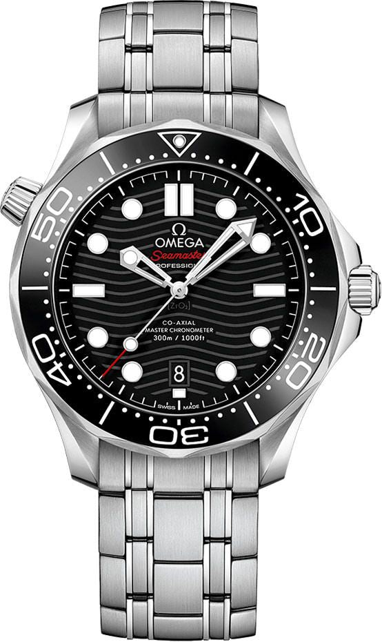 Omega Seamaster Diver 300M Black Dial Metal Belt Watch For Men's