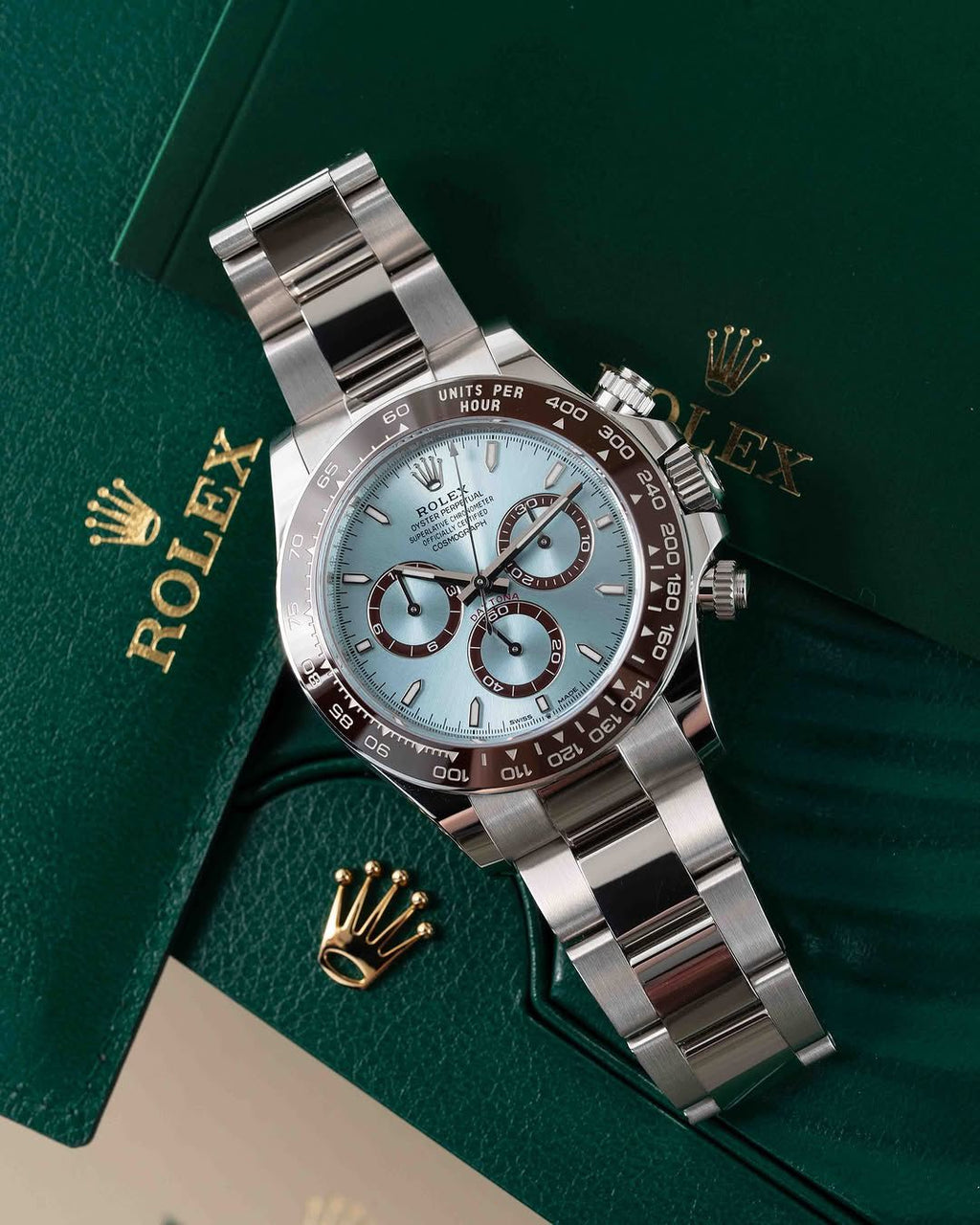 Rolex Automatic Brown And Silver Dial Analog Chronograph Round Men's Watch